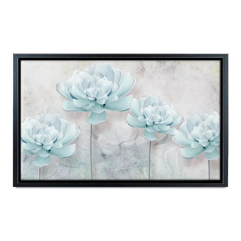 Pale Blue Floral Canvas Print Pale Blue Floral Canvas Print wall art product FLOWER 3D / Shutterstock