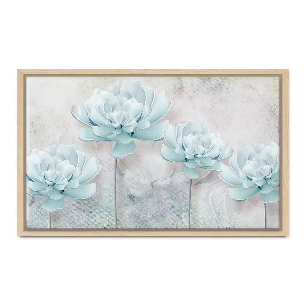 Pale Blue Floral Canvas Print Pale Blue Floral Canvas Print wall art product FLOWER 3D / Shutterstock