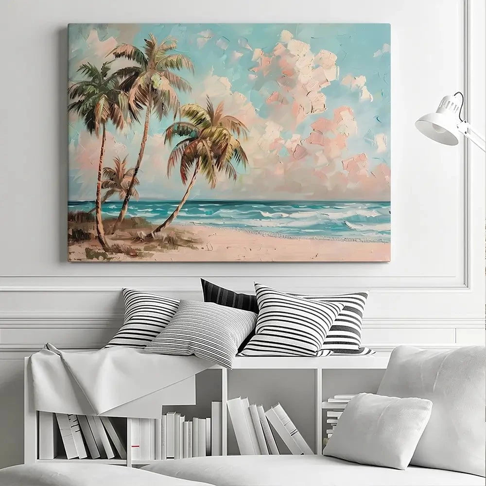Palm Trees By The Sea Canvas Print Palm Trees By The Sea Canvas Print wall art product Art Print Shop