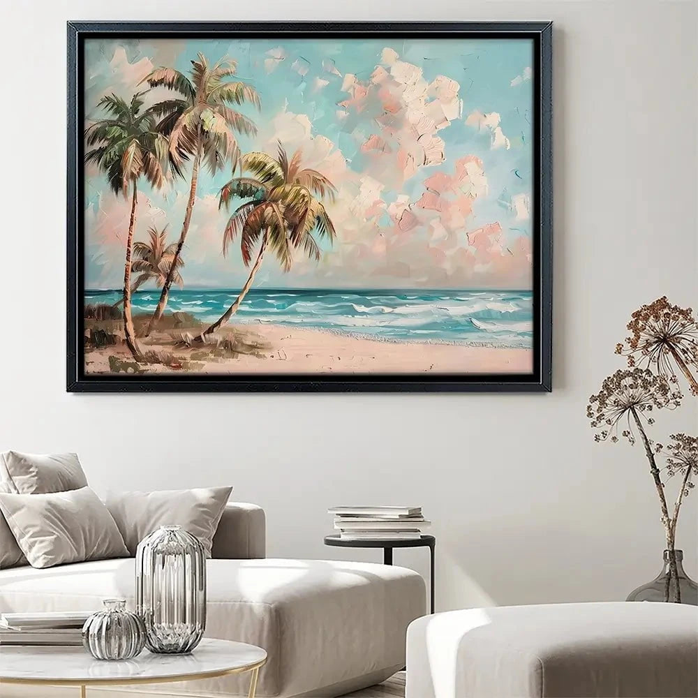 Palm Trees By The Sea Canvas Print Palm Trees By The Sea Canvas Print wall art product Art Print Shop