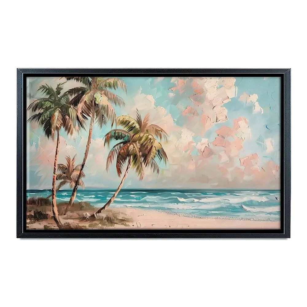 Palm Trees By The Sea Canvas Print Palm Trees By The Sea Canvas Print wall art product Art Print Shop