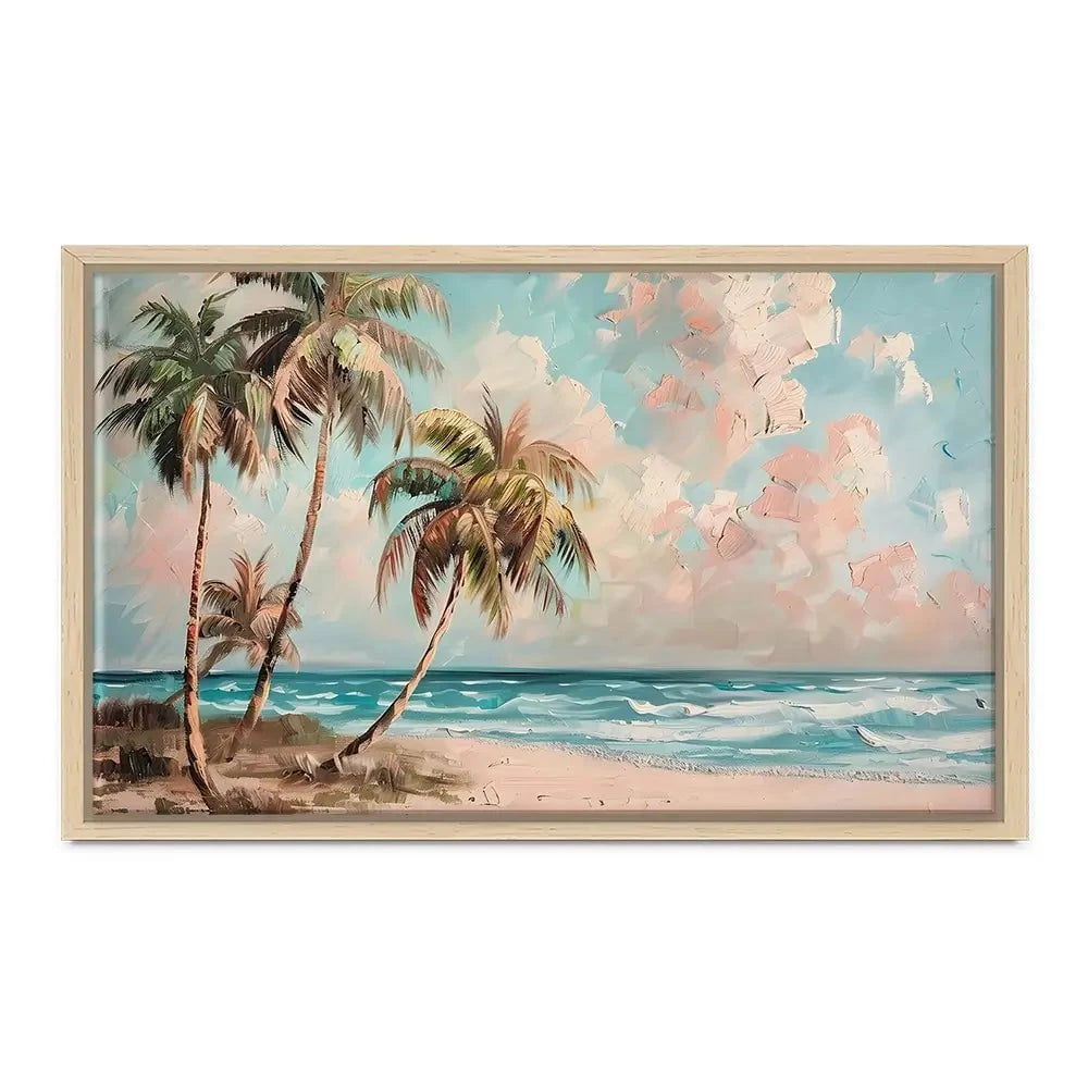 Palm Trees By The Sea Canvas Print Palm Trees By The Sea Canvas Print wall art product Art Print Shop