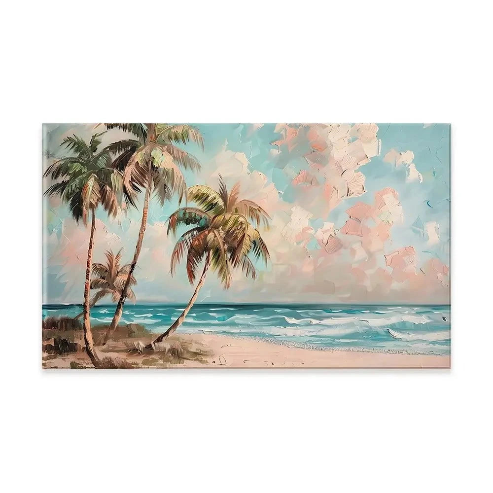 Palm Trees By The Sea Canvas Print Palm Trees By The Sea Canvas Print wall art product Art Print Shop