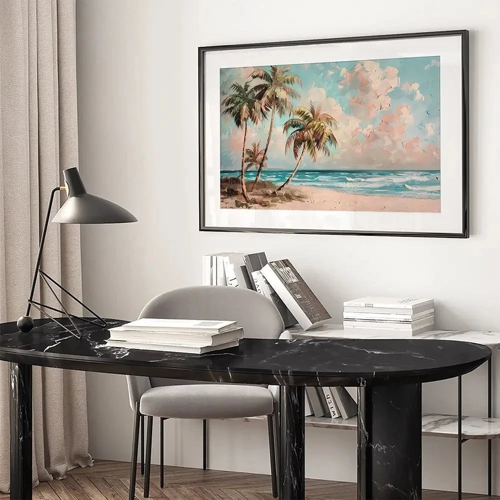 Palm Trees By The Sea Framed Art Print Palm Trees By The Sea Framed Art Print wall art product Art Print Shop