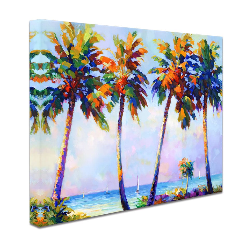 Palm Trees In The Suns Warmth Canvas Print wall art product Leon Devenice
