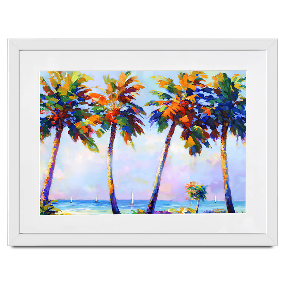 Palm Trees In The Suns Warmth Framed Art Print Palm Trees In The Suns Warmth Framed Art Print wall art product Leon Devenice