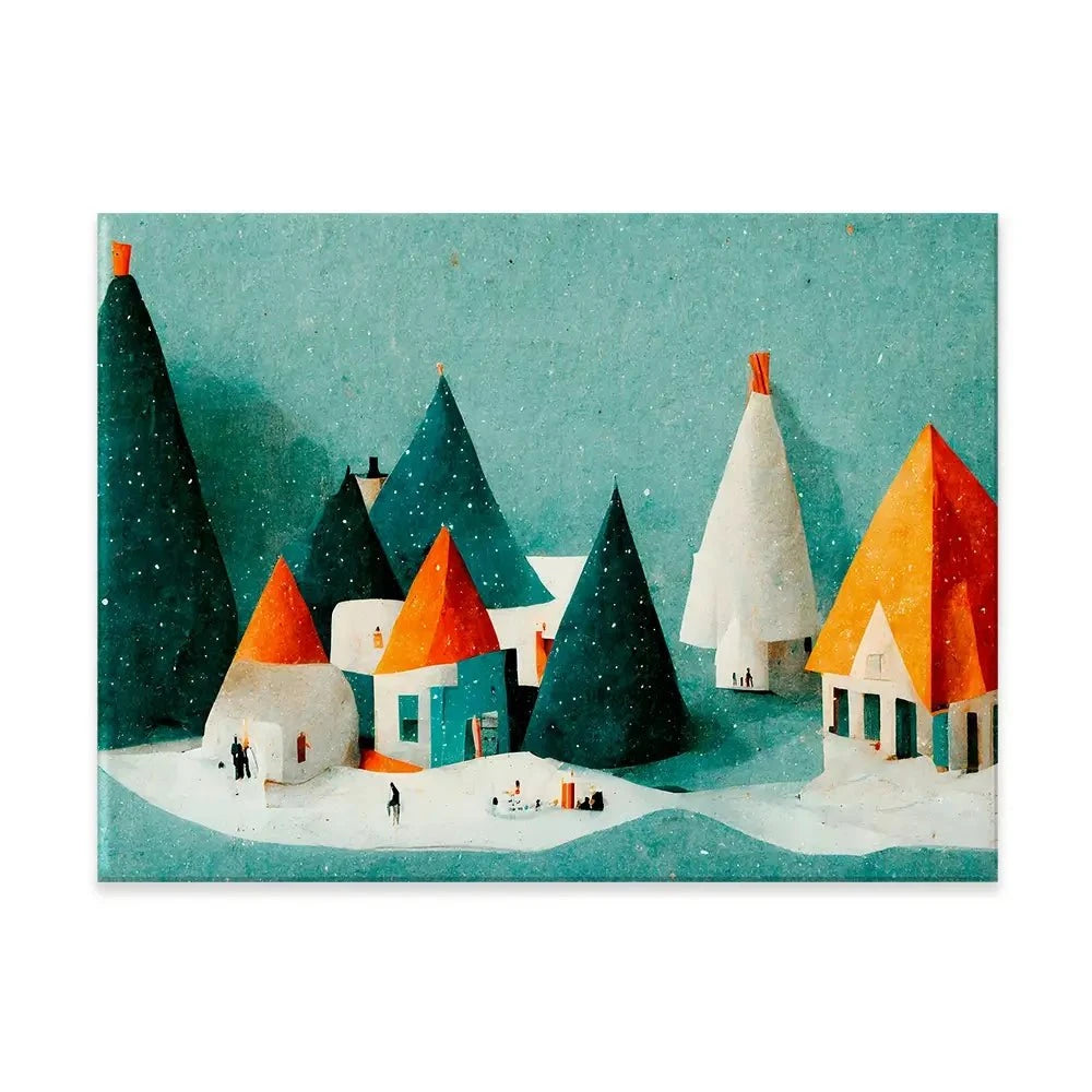 Paper Village Canvas Print Paper Village Canvas Print wall art product Treechild