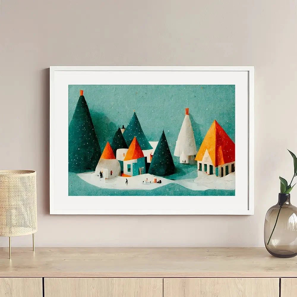 Paper Village Framed Art Print Paper Village Framed Art Print wall art product Treechild