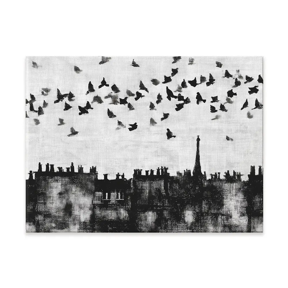 Paris Rooftops Skyline Canvas Print Paris Rooftops Skyline Canvas Print wall art product Chromatic Storm Studio