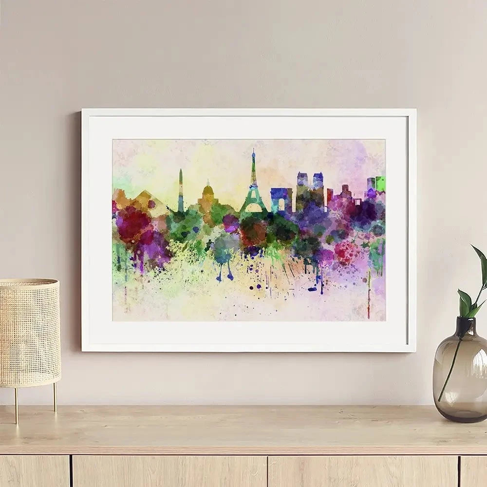 Paris Skyline Framed Art Print Paris Skyline Framed Art Print wall art product Cristina Romero Palma / Shutterstock