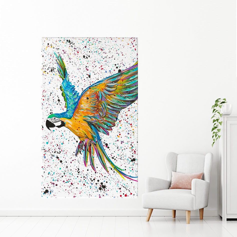 Parrot Macey Canvas Print wall art product Emma LC Art