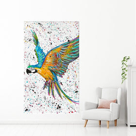 Parrot Macey Canvas Print wall art product Emma LC Art