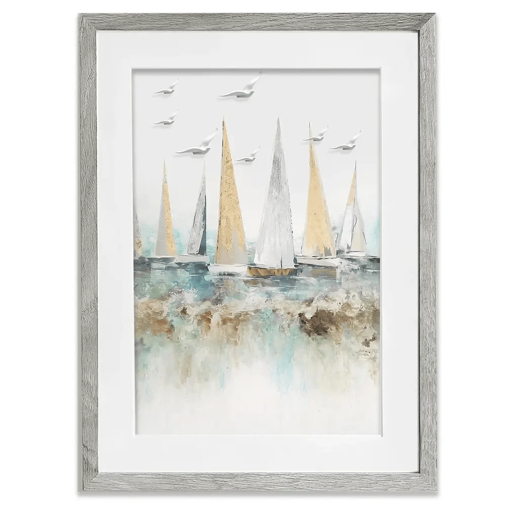 Pastel Sail Boats Framed Art Print Pastel Sail Boats Framed Art Print wall art product Muzi pear studio / Shutterstock
