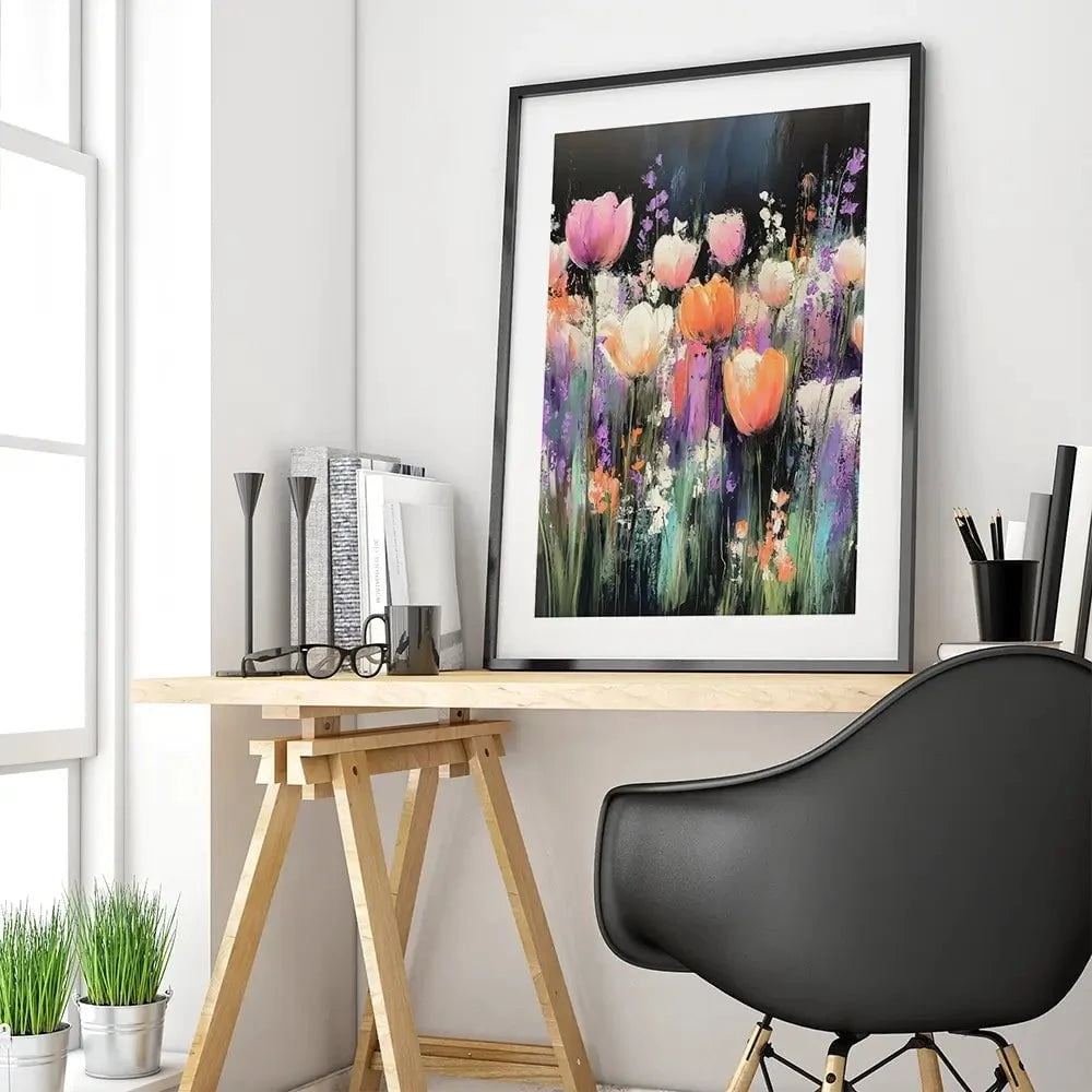 Pastel Tulips Framed Art Print Pastel Tulips Framed Art Print wall art product Creative Studio - Independent