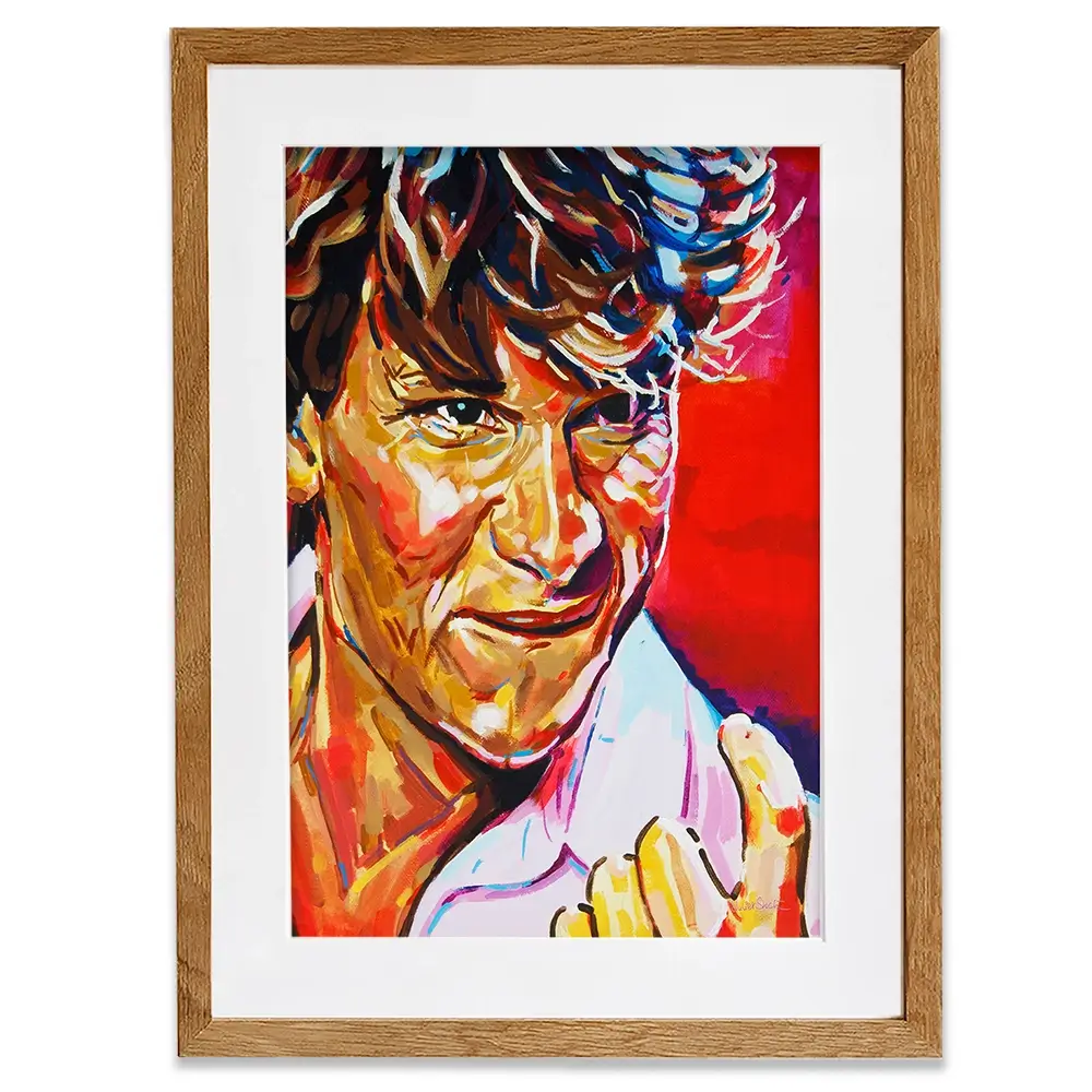Patrick Swayze Framed Art Print Patrick Swayze Framed Art Print wall art product Juliet Stockton