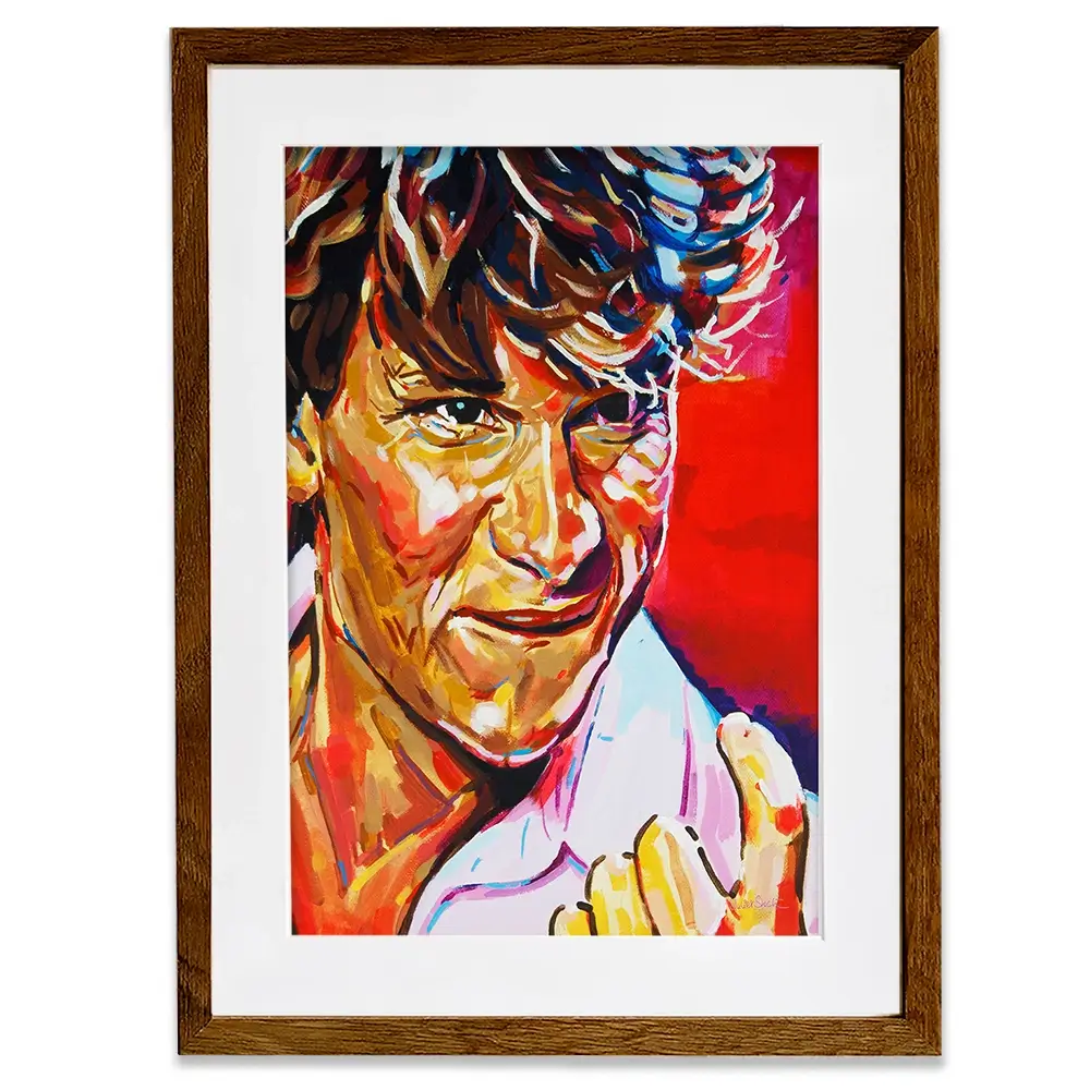 Patrick Swayze Framed Art Print Patrick Swayze Framed Art Print wall art product Juliet Stockton