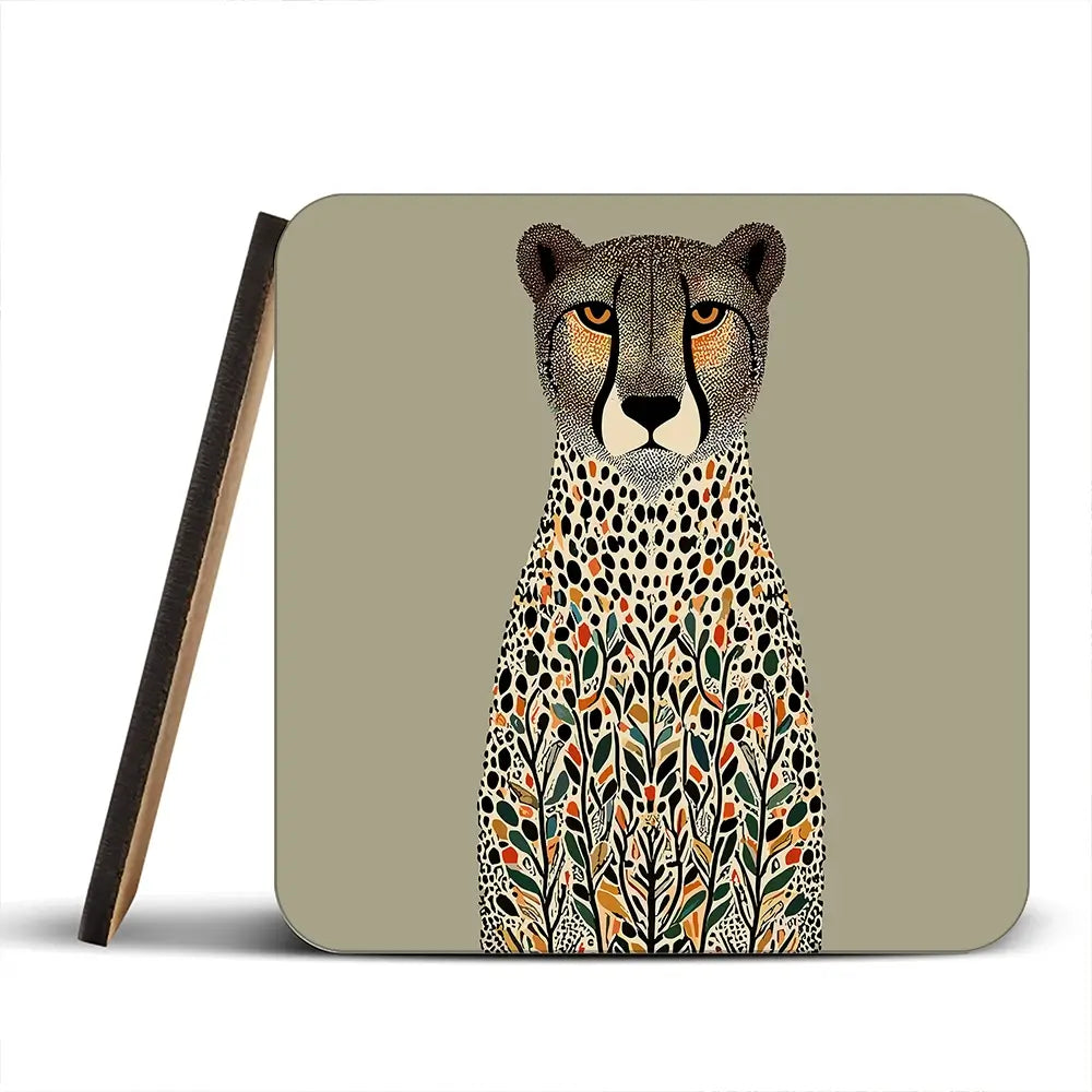Patterned Cheetah Coaster Set Patterned Cheetah Coaster Set wall art product P & M Print Gallery