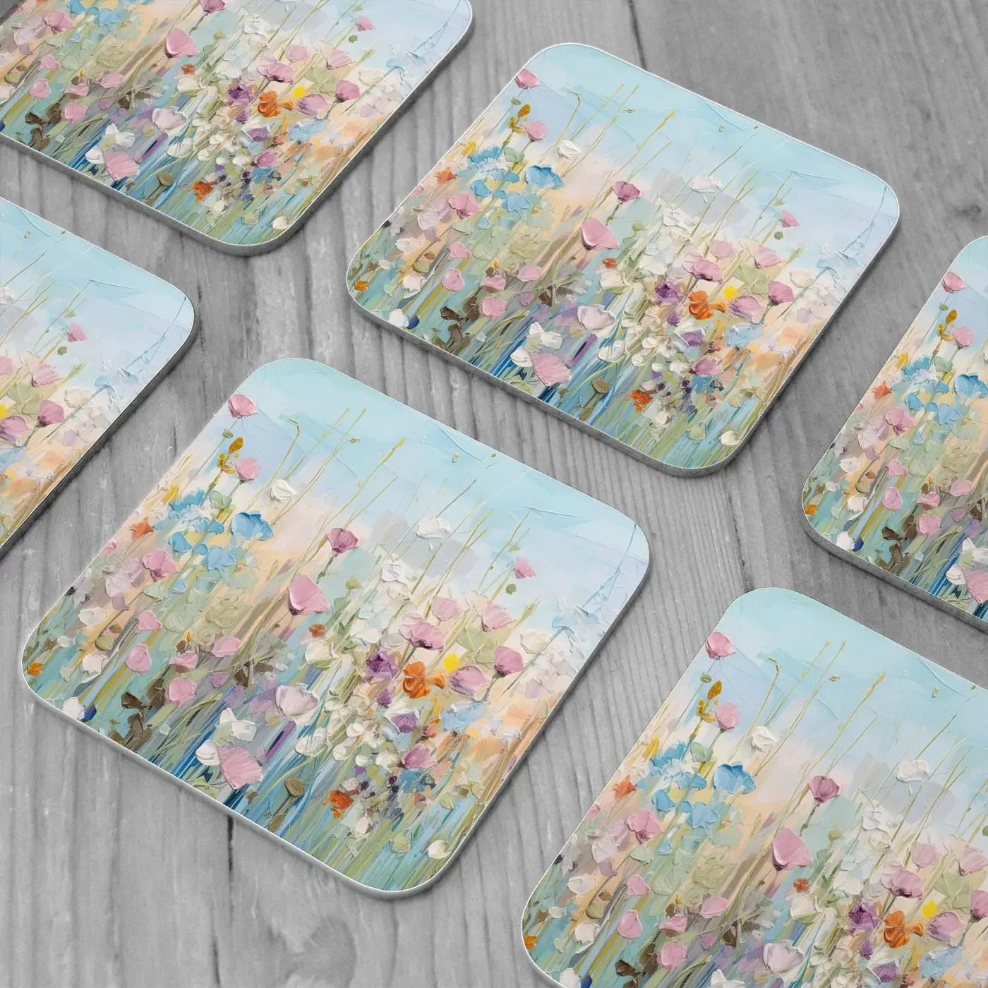 Peaceful Wildflowers Coaster Set Peaceful Wildflowers Coaster Set | Peaceful Wildflowers Art Coasters wall art product Gina Kelly - Independent