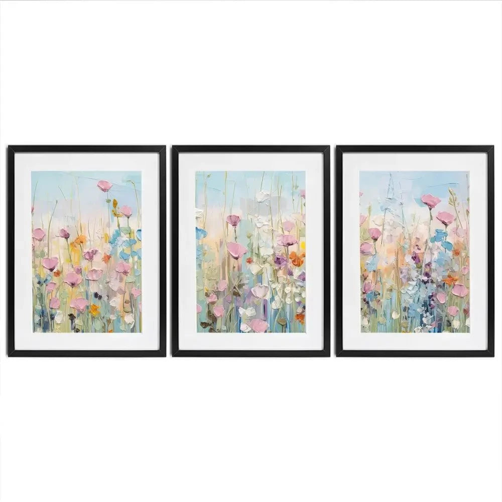 Peaceful Wildflowers Framed Art Print Trio Peaceful Wildflowers Framed Art Print Trio wall art product Gina Kelly - Independent