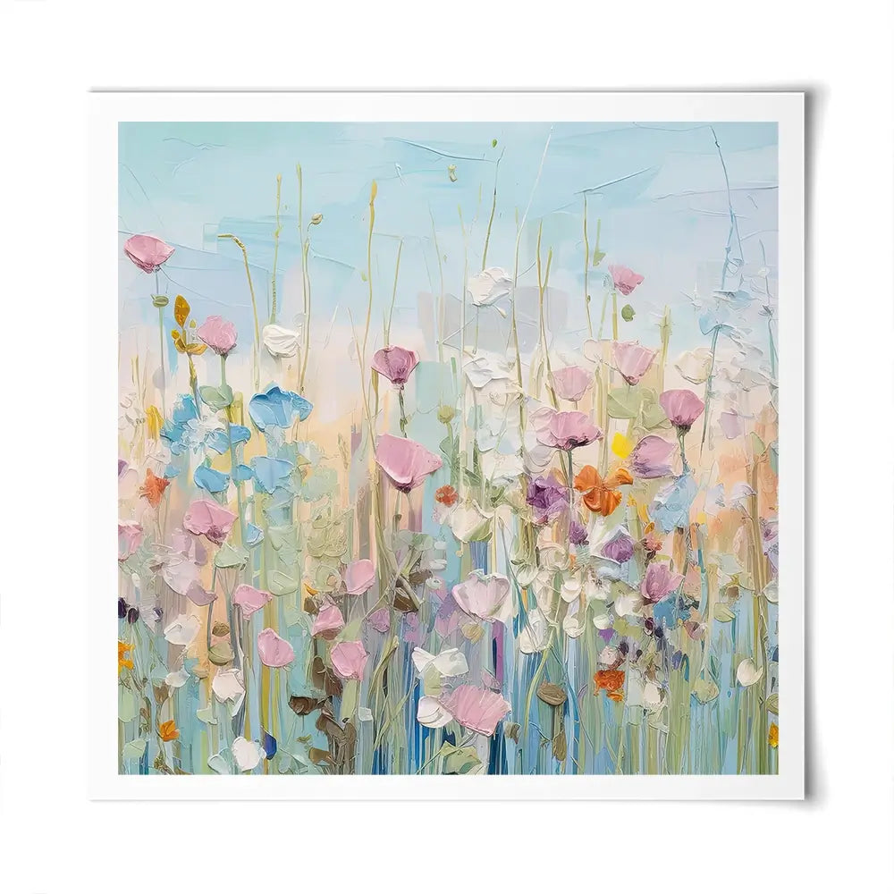 Peaceful Wildflowers Square Art Print Peaceful Wildflowers Square Art Print wall art product Gina Kelly - Independent