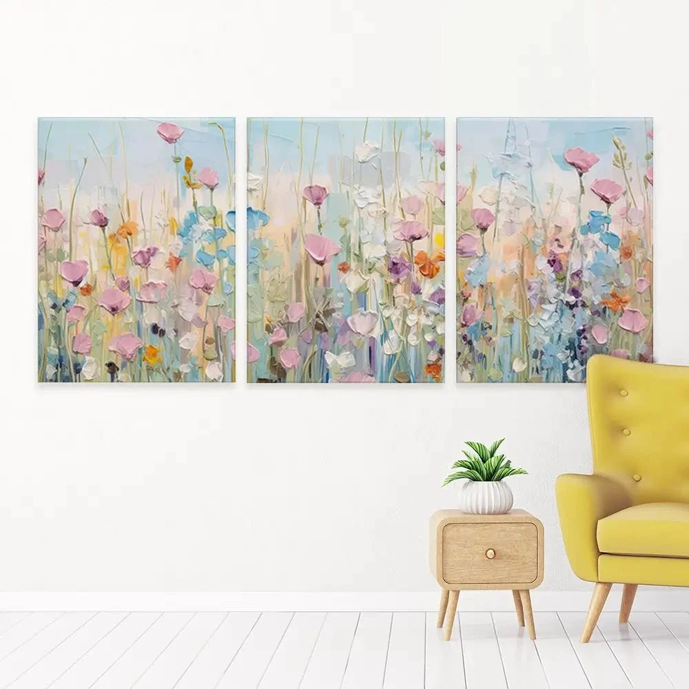 Peaceful Wildflowers Trio Canvas Print Peaceful Wildflowers Trio Canvas Print wall art product Gina Kelly - Independent