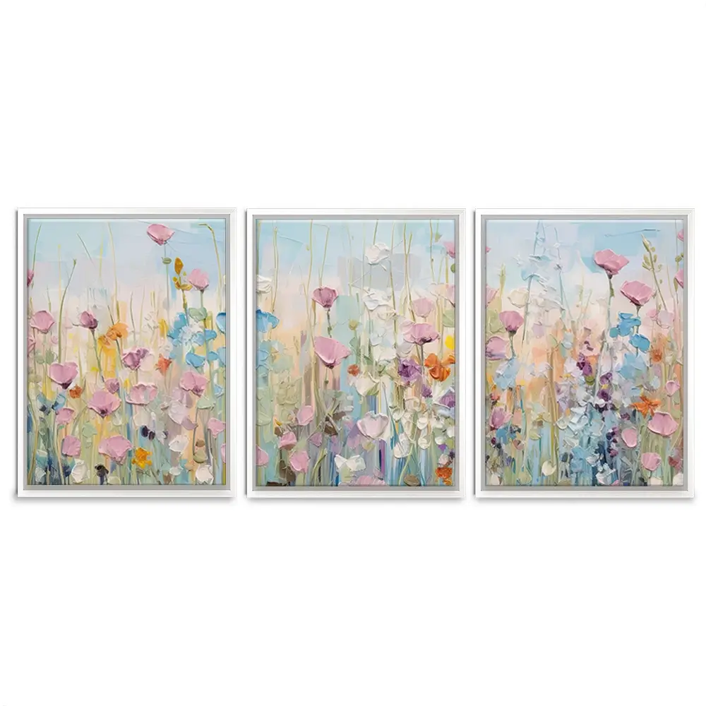 Peaceful Wildflowers Trio Canvas Print Peaceful Wildflowers Trio Canvas Print wall art product Gina Kelly - Independent