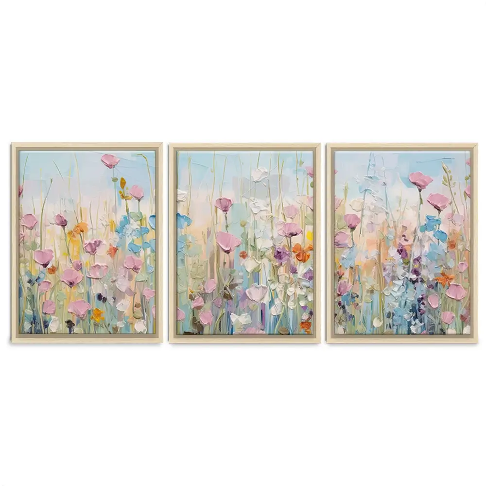 Peaceful Wildflowers Trio Canvas Print Peaceful Wildflowers Trio Canvas Print wall art product Gina Kelly - Independent