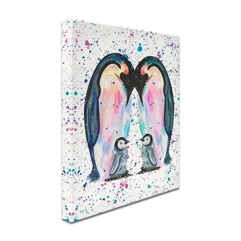 Penguin Family Canvas Print Penguin Family Canvas Print wall art product Emma LC Art