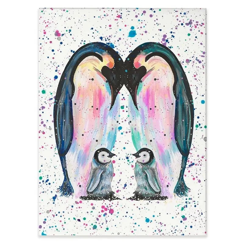 Penguin Family Canvas Print Penguin Family Canvas Print wall art product Emma LC Art