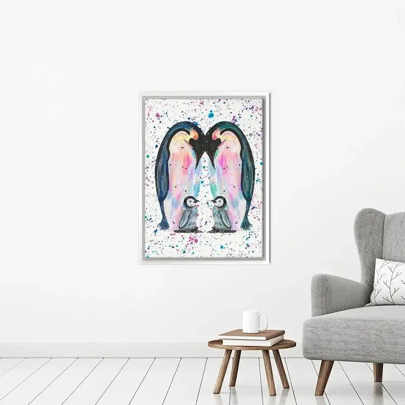 Penguin Family Canvas Print Penguin Family Canvas Print wall art product Emma LC Art
