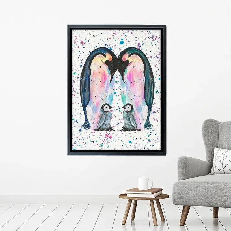 Penguin Family Canvas Print Penguin Family Canvas Print wall art product Emma LC Art