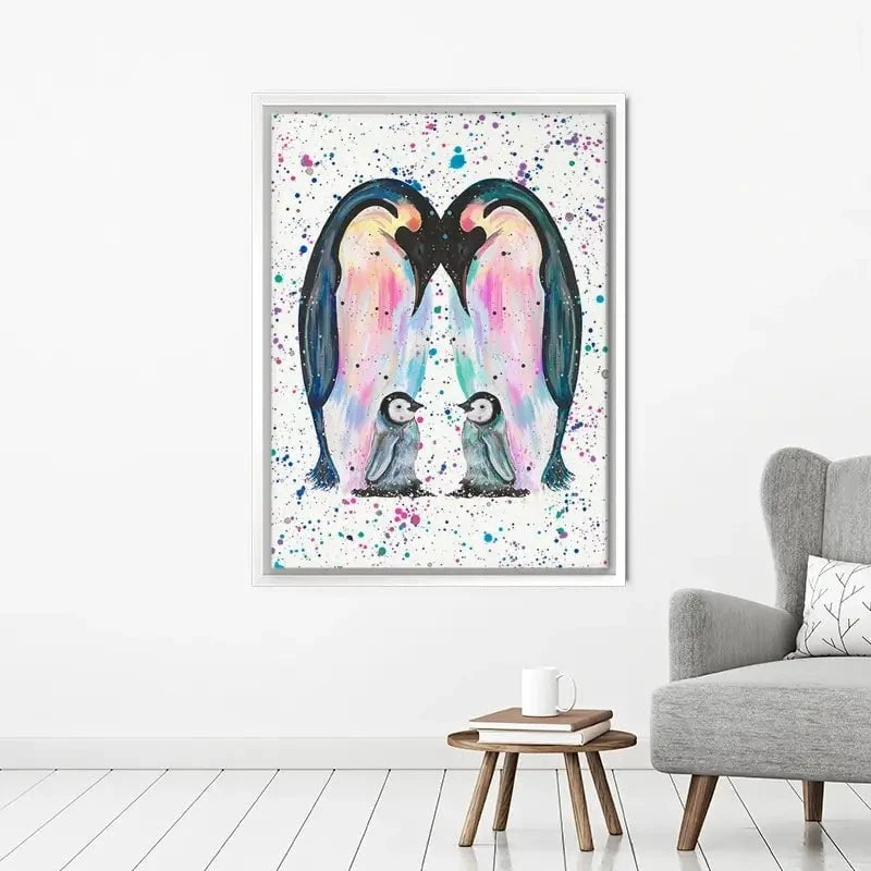 Penguin Family Canvas Print Penguin Family Canvas Print wall art product Emma LC Art