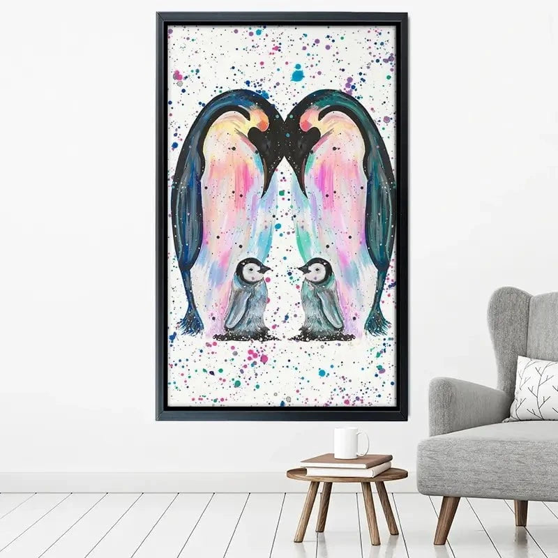 Penguin Family Canvas Print Penguin Family Canvas Print wall art product Emma LC Art
