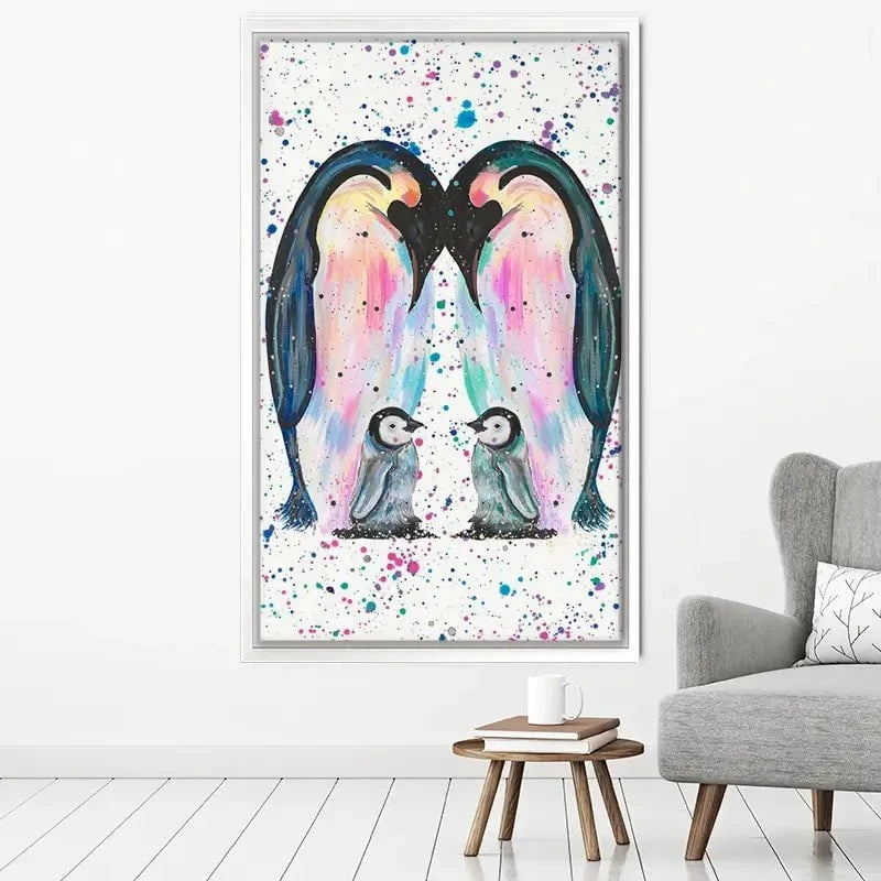 Penguin Family Canvas Print Penguin Family Canvas Print wall art product Emma LC Art