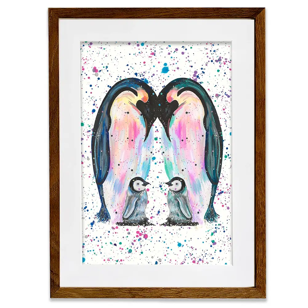 Penguin Family Framed Art Print Penguin Family Framed Art Print wall art product Emma LC Art