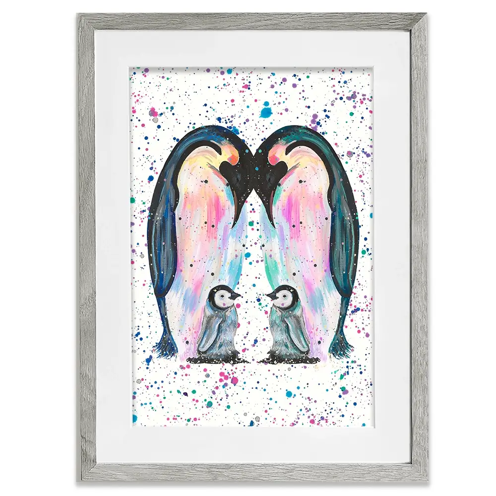 Penguin Family Framed Art Print Penguin Family Framed Art Print wall art product Emma LC Art