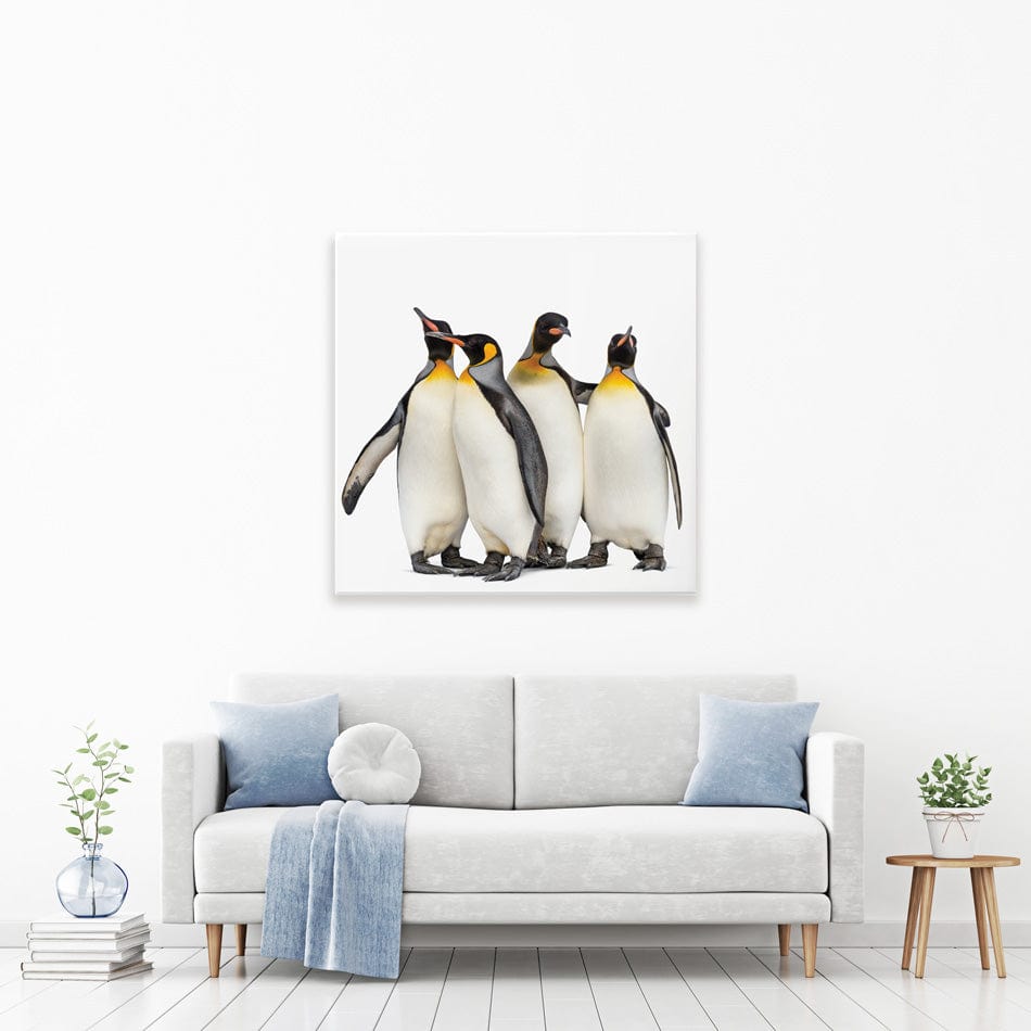 Penguin Gang Square Canvas Print wall art product Eric Isselee / Shutterstock