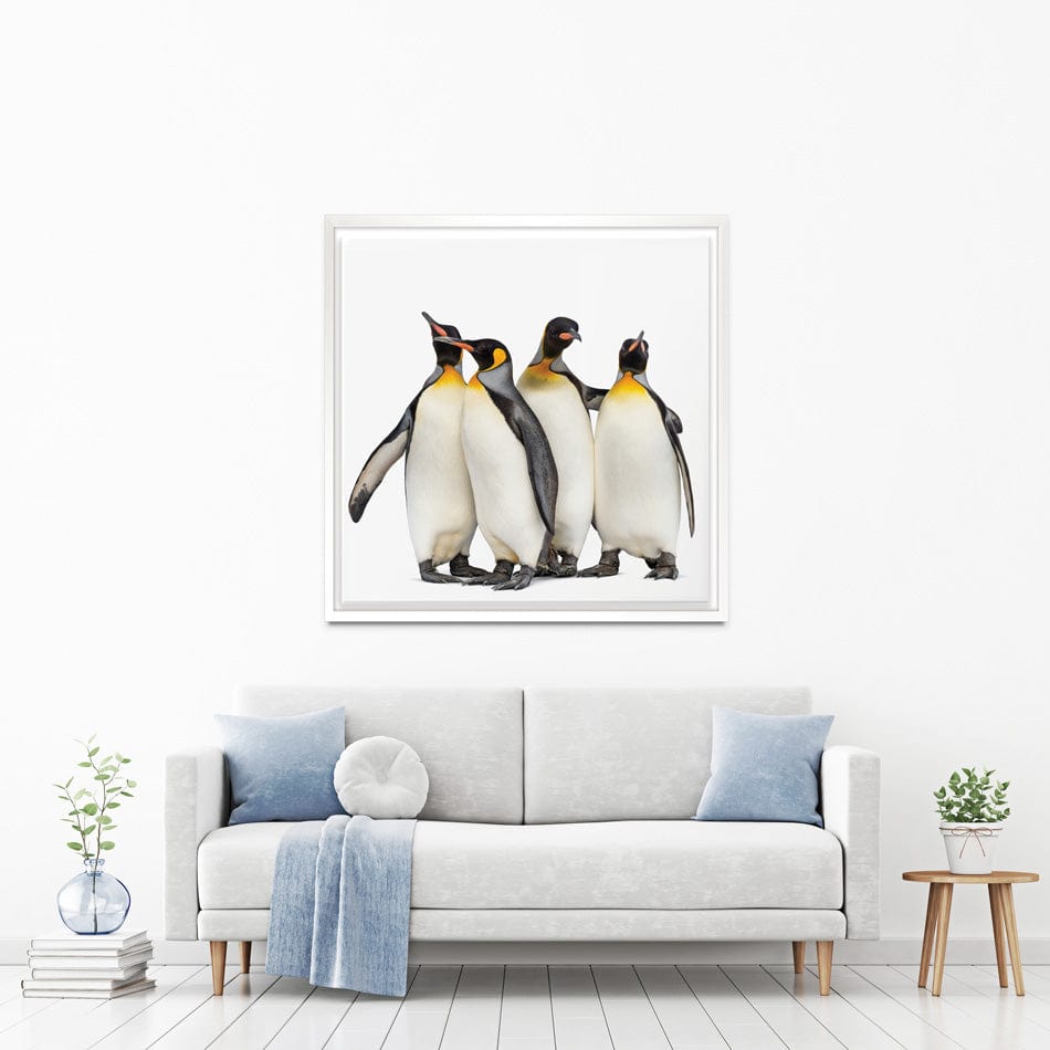 Penguin Gang Square Canvas Print wall art product Eric Isselee / Shutterstock