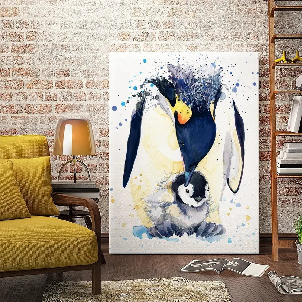 Penguin Paint Splash Canvas Print Penguin Paint Splash Canvas Print wall art product Faenkova Elena / Shutterstock