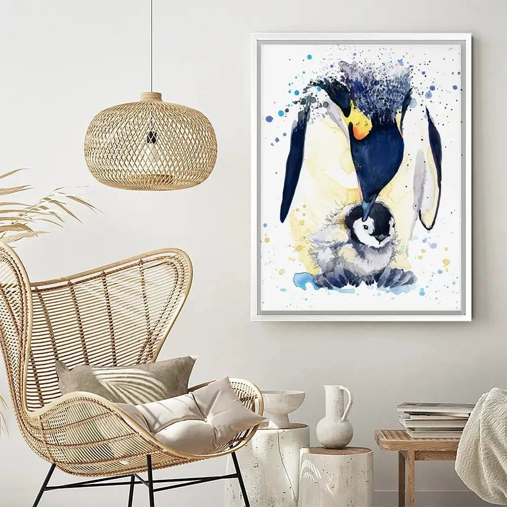 Penguin Paint Splash Canvas Print Penguin Paint Splash Canvas Print wall art product Faenkova Elena / Shutterstock