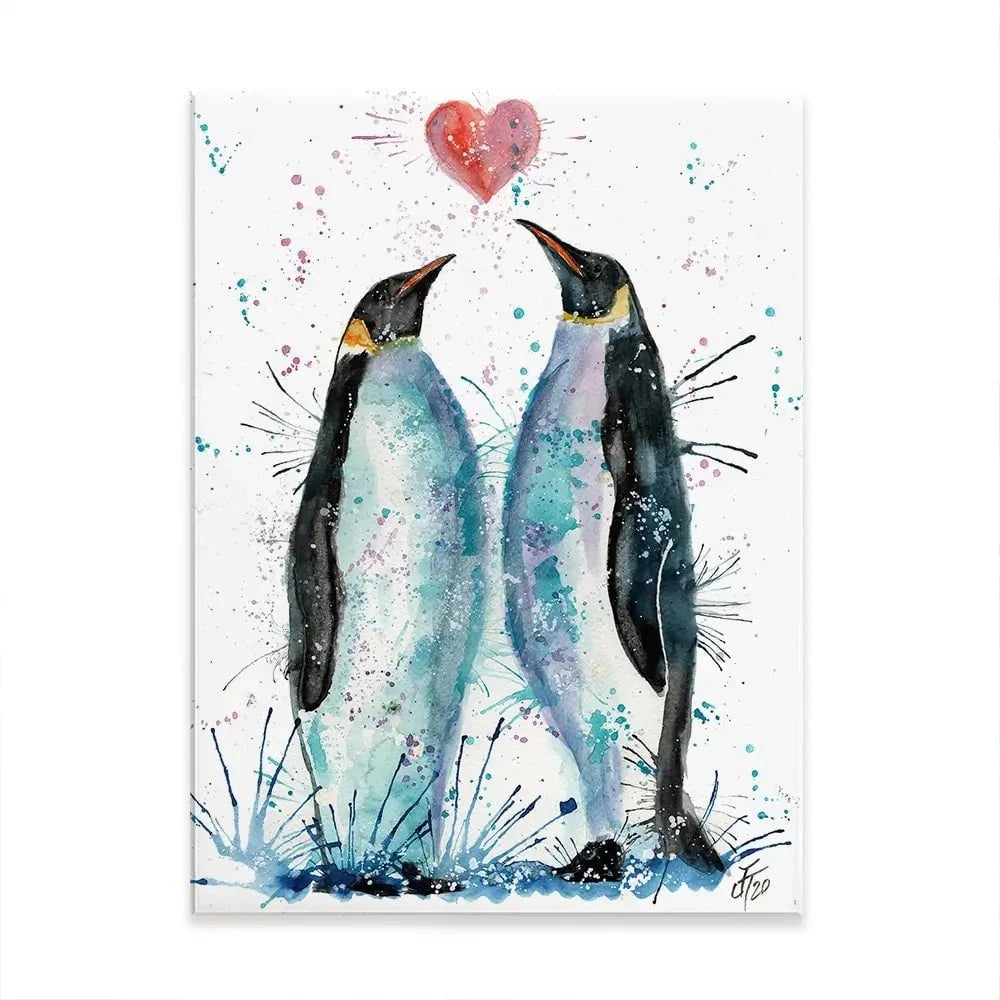 Penguins In Love Canvas Print Penguins In Love Canvas Print wall art product Jamie Taylor