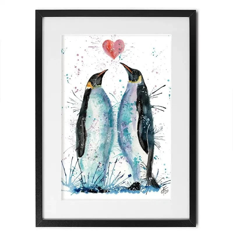 Penguins In Love Framed Art Print Penguins In Love Framed Art Print wall art product Jamie Taylor