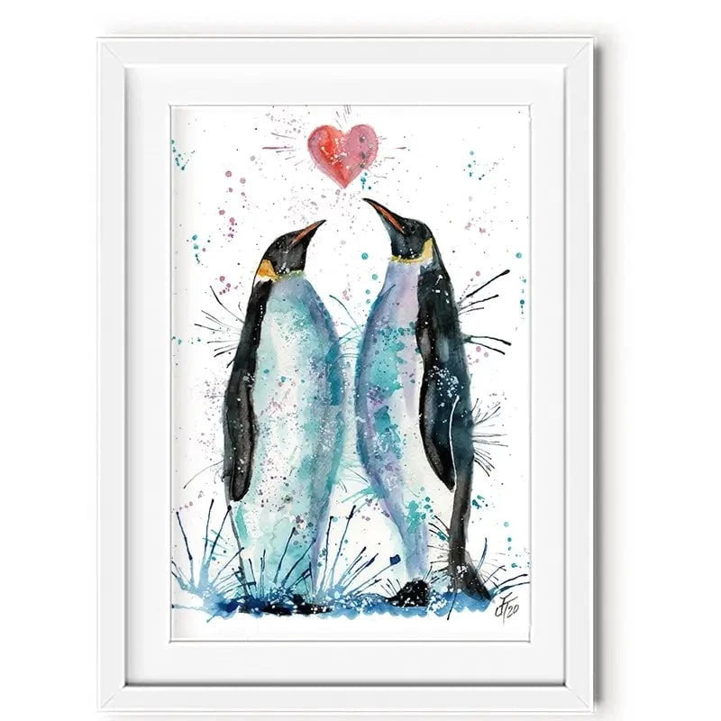Penguins In Love Framed Art Print Penguins In Love Framed Art Print wall art product Jamie Taylor