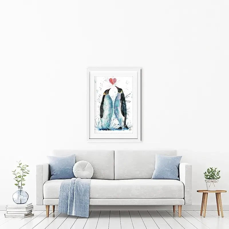 Penguins In Love Framed Art Print Penguins In Love Framed Art Print wall art product Jamie Taylor