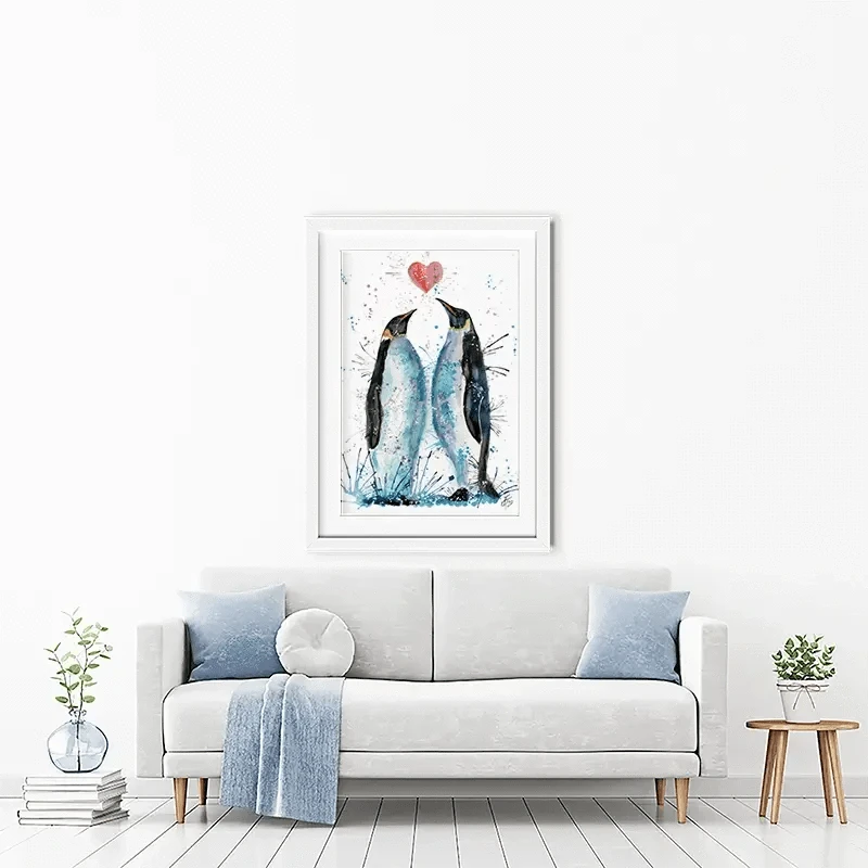 Penguins In Love Framed Art Print Penguins In Love Framed Art Print wall art product Jamie Taylor