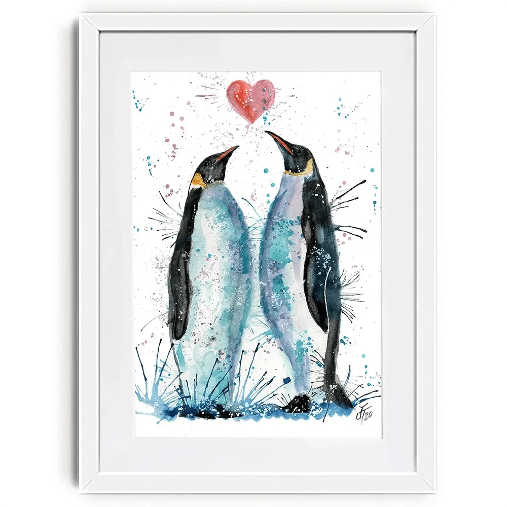 Penguins In Love Framed Art Print Penguins In Love Framed Art Print wall art product Jamie Taylor