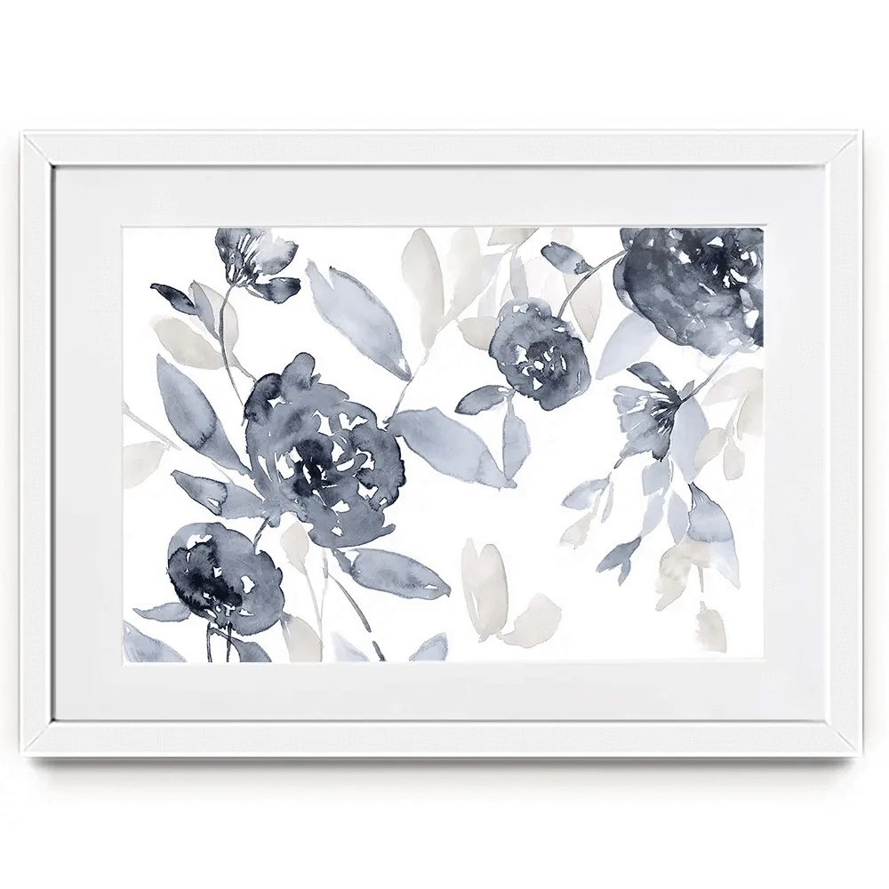 Peonies In Grey Framed Art Print Peonies In Grey Framed Art Print wall art product Jennifer Goldberger