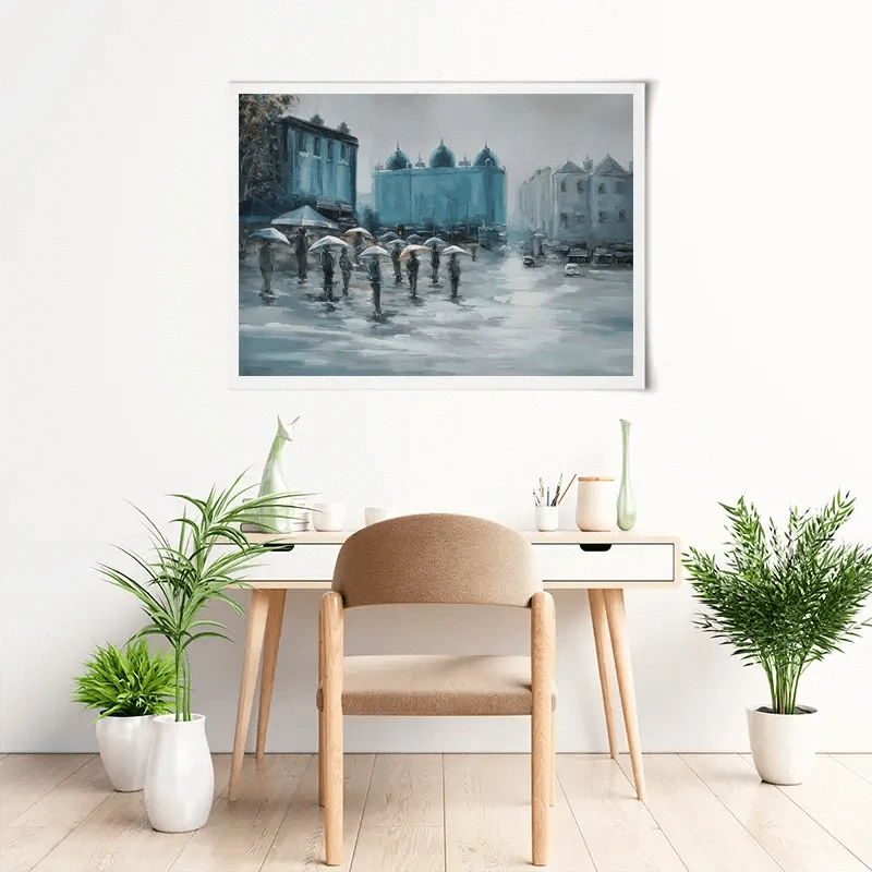 People In The Rain Art Print People In The Rain Art Print wall art product CHENYU ARTS / Shutterstock