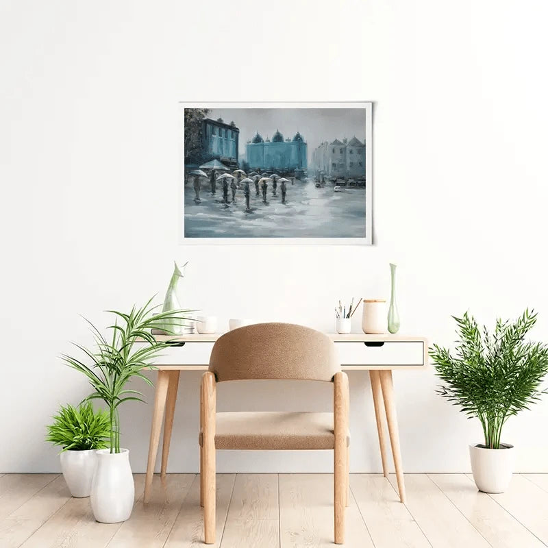 People In The Rain Art Print People In The Rain Art Print wall art product CHENYU ARTS / Shutterstock