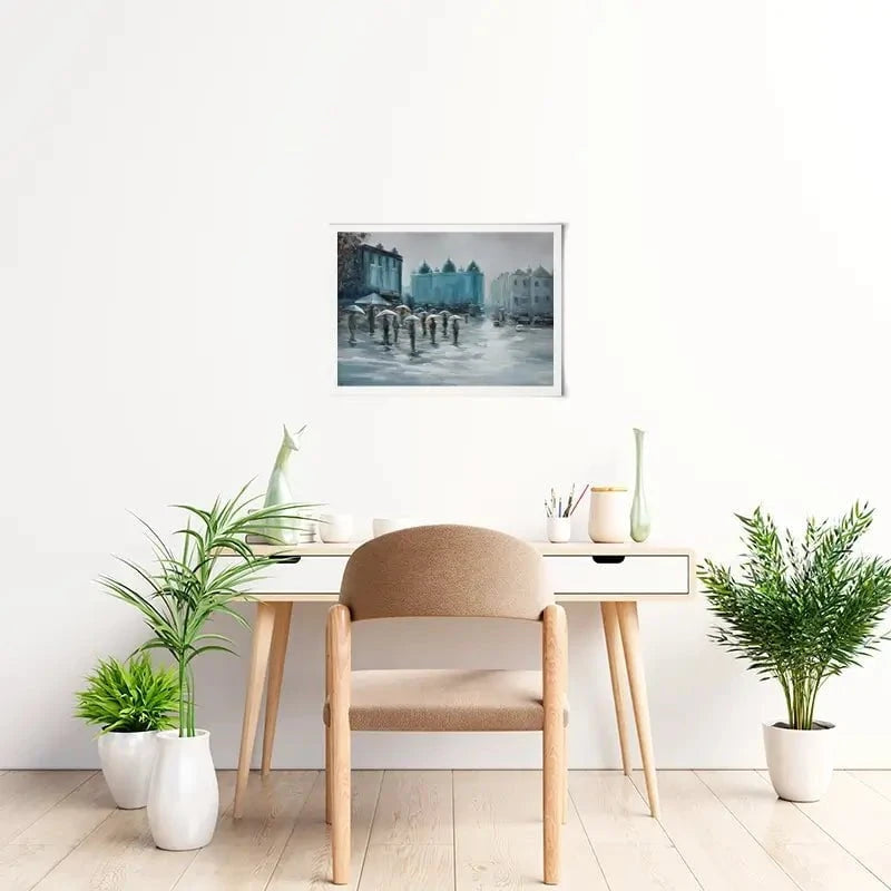 People In The Rain Art Print People In The Rain Art Print wall art product CHENYU ARTS / Shutterstock